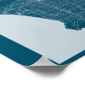 Los Angeles Dark Blue City Map Poster (Ecke)