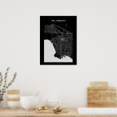 Los Angeles Dark City Map Poster (Küche)