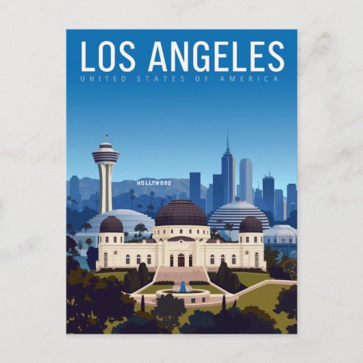 Los Angeles Dreamscape Skyline Postkarte (Vorderseite)