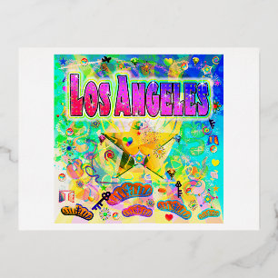 Los Angeles Epoch Hour Post Card Folien Feiertagspostkarte