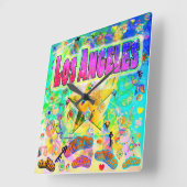Los Angeles Epoch Hour Wall Clock Quadratische Wanduhr (Winkel)