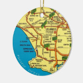 Los Angeles farbenfrohe Karte Keramik Ornament (Links)