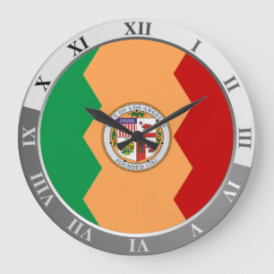 Los Angeles flag Große Wanduhr