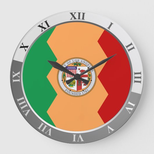 Los Angeles flag Große Wanduhr (Vorderseite)
