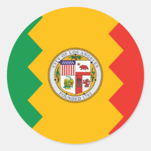 Los Angeles Flag Runder Aufkleber