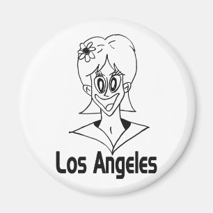 Los Angeles Girl (Black Line) Magnete Magnet