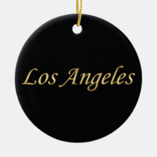 Los Angeles-Gold - auf Schwarzem Keramik Ornament
