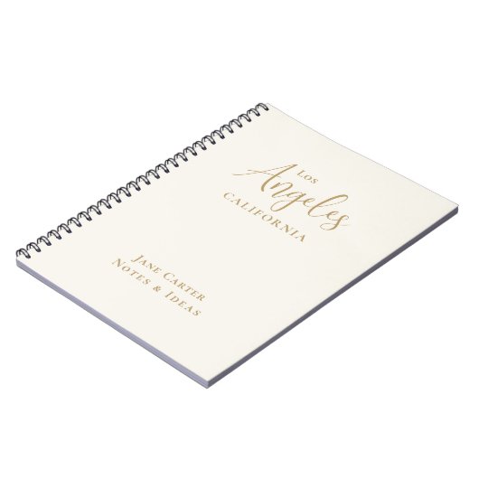 Los Angeles Gold Script Off White Notizblock (Linke Seite)