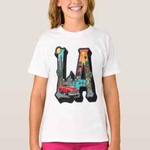 Los Angeles Gothic Retro Auto & Skelett Design T-Shirt