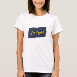 Los Angeles Handgeschriebene Gelbe Typografie T-Shirt