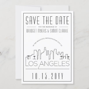 Los Angeles Hochzeit Stilisierte Skyline Save-the- Einladung