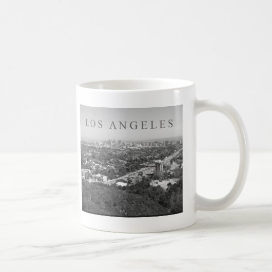 Los Angeles in Schwarz und Weiß Kaffeetasse (Rechts)