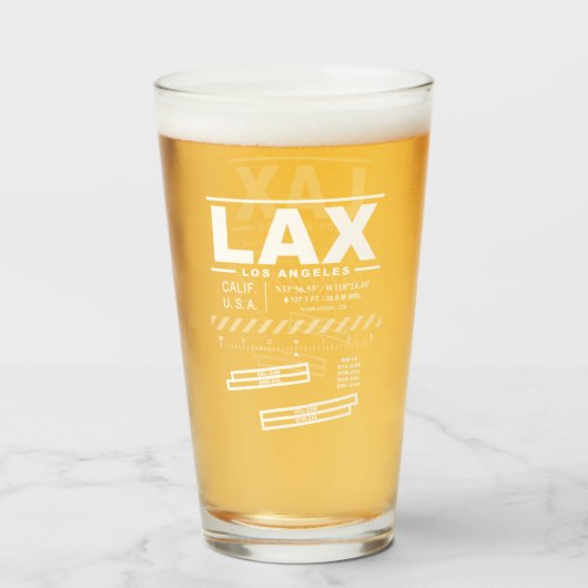 Los Angeles International Airport LAX Glas (Rückseite (gefüllt))