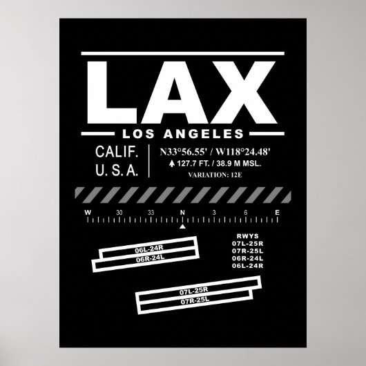 Los Angeles International Airport LAX Poster (Vorne)