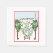 Los Angeles Just Married Cocktail Serviette (Vorderseite)