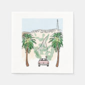 Los Angeles Just Married Cocktail Serviette (Vorderseite)