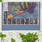 Los Angeles, Kalifornien, antike Luftkarte Geschirrtuch (Gefaltet)