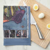 Los Angeles, Kalifornien, antike Luftkarte Geschirrtuch (Viertel Falte)