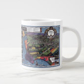 Los Angeles, Kalifornien, antike Luftkarte Jumbo-Tasse (Rechts)