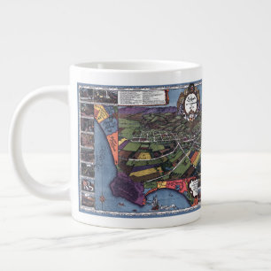 Los Angeles, Kalifornien, antike Luftkarte Jumbo-Tasse
