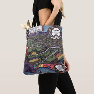 Los Angeles, Kalifornien, antike Luftkarte Tasche