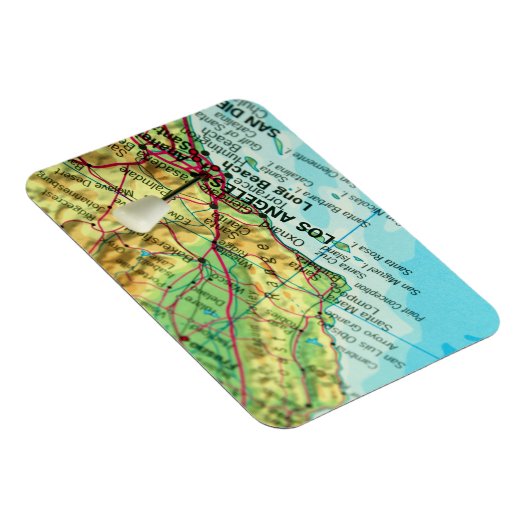 Los Angeles, Kalifornien Karte Magnet (Rechte Seite)