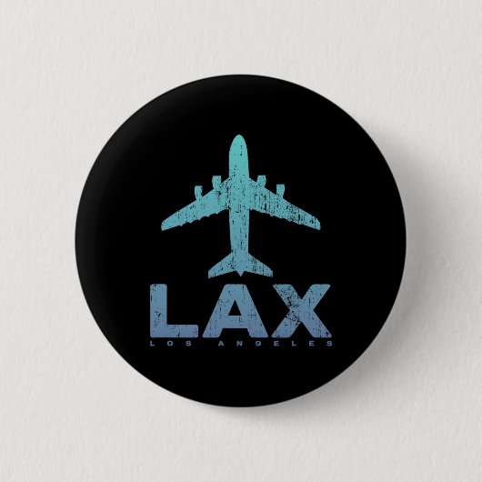 Los Angeles Kalifornien Lax Flughafen-Code La Urla Button (Vorderseite)