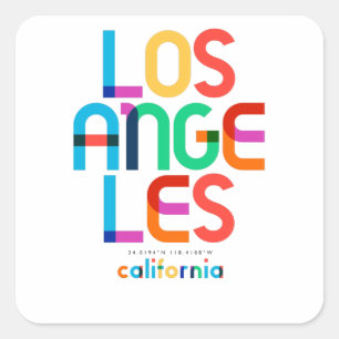 Los Angeles Kalifornien Mitte des Jahrhunderts, Po Quadratischer Aufkleber