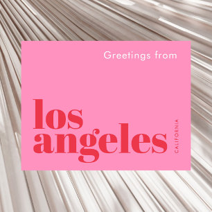 Los Angeles Kalifornien modern rosa rot  Postkarte