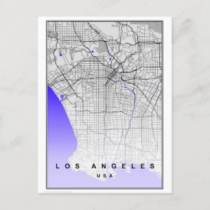 Los Angeles Kalifornien Moderne Stadtkarte Postkarte