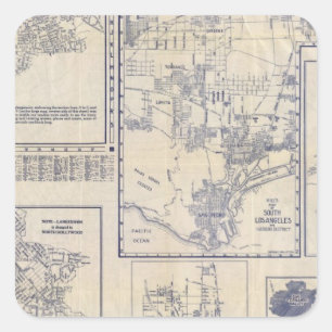 Los Angeles, Kalifornien Quadratischer Aufkleber
