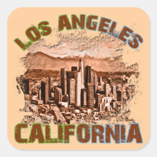 Los Angeles, Kalifornien Quadratischer Aufkleber