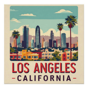 Los Angeles Kalifornien Retro-Reise Poster
