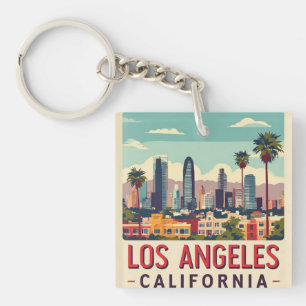 Los Angeles Kalifornien Retro-Reise Schlüsselanhänger