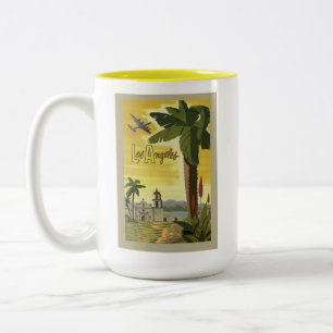 Los Angeles Kalifornien Retro Vintage Reiseposter Zweifarbige Tasse