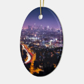 Los Angeles, Kalifornien-Skyline nachts Keramikornament (Links)