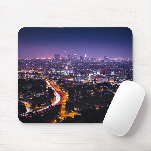 Los Angeles, Kalifornien-Skyline nachts Mousepad (Mit Mouse)