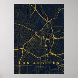 Los Angeles Kalifornien Stilisierter Kartendruck Poster