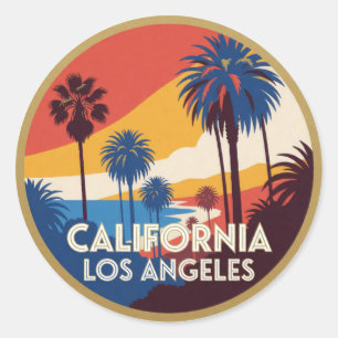 Los Angeles Kalifornien USA Pazifikküstenstadt Runder Aufkleber