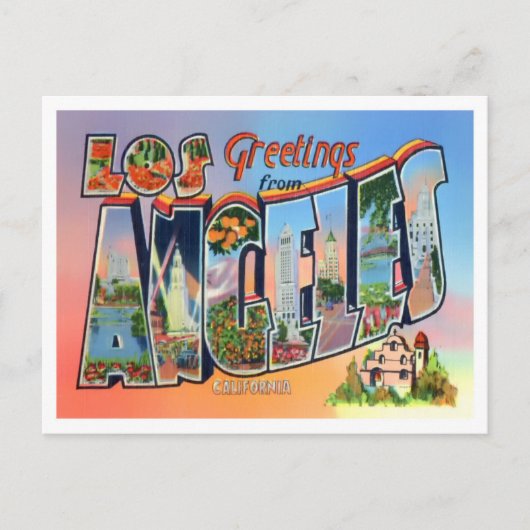 Los Angeles, Kalifornien, Vintage Big Letters Postkarte (Vorderseite)