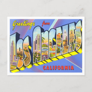 Los Angeles, Kalifornien Vintage Große Buchstaben Postkarte