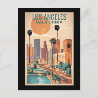Los Angeles, Kalifornien, Vintage Illustration Postkarte
