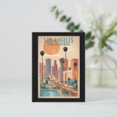 Los Angeles, Kalifornien, Vintage Illustration Postkarte (Stehend Vorderseite)