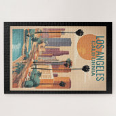 Los Angeles, Kalifornien, Vintage Illustration Puzzle (Horizontal)