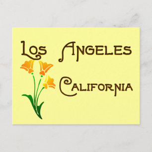 Los Angeles Kalifornien Vintage Mohn Postkarte
