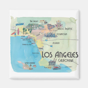 Los Angeles Kalifornien Vintage-Reisekarte Magnet