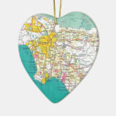 Los Angeles-Karte Keramikornament (Links)