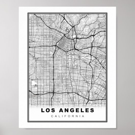 Los Angeles Karte Poster (Vorne)