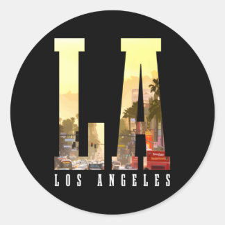 Los Angeles La Skyline California La Runder Aufkleber