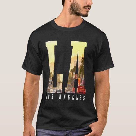 Los Angeles La Skyline California La T-Shirt (Vorderseite)
